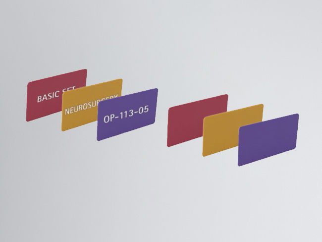 Étiquettes AESCULAP Aicon® de différentes couleurs